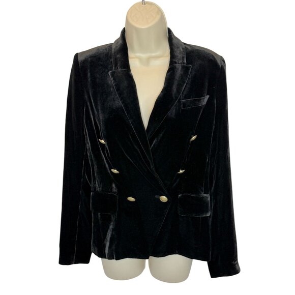 L’Agence Blazer Kenzie Double-Breasted Velvet Jacket - Size 0 - Picture 3 of 11